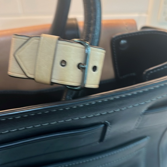 Reed Krakoff handbag, leather, black, brown and tan leather, 13”w, 10”h, 4”d - Picture 10 of 16